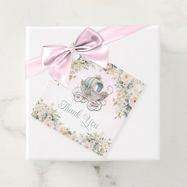 Sprookjesprinses Carriage Waterverf Floral Bedankjes Labels