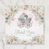 Sprookjesprinses Carriage Waterverf Floral Bedankjes Labels (Achterkant)