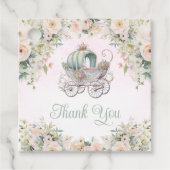 Sprookjesprinses Carriage Waterverf Floral Bedankjes Labels (Voorkant)