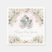 Sprookjesprinses Carriage Waterverf Floral Servet (Voorkant)
