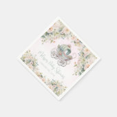 Sprookjesprinses Carriage Waterverf Floral Servet (Hoek)