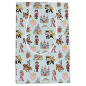 Sprookjesprinses en Ridder Patroon Gift Bag Medium Cadeauzakje (Voorkant)