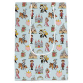 Sprookjesprinses en Ridder Patroon Gift Bag Medium Cadeauzakje (Achterkant)