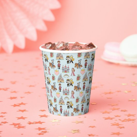 Sprookjesprinses en Ridder Patroon Papier Cup Papieren Bekers (Insitu)