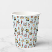 Sprookjesprinses en Ridder Patroon Papier Cup Papieren Bekers (Voorkant)