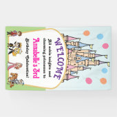 Sprookjesprinses en ridderfeest welkomstbanner spandoek (Horizontaal)