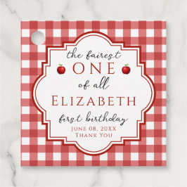 Sprookjesprinses Fairest One Red Plaid Verjaardag Bedankjes Labels