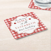 Sprookjesprinses Fairest One Red Plaid Verjaardag Kartonnen Onderzetters (Schuin)