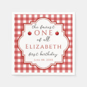 Sprookjesprinses Fairest One Red Plaid Verjaardag Servet (Voorkant)