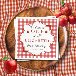 Sprookjesprinses Fairest One Red Plaid Verjaardag Servet