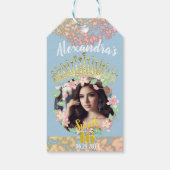 Sprookjesprinses foto lief zestien dank u cadeaulabel (Achterkant)