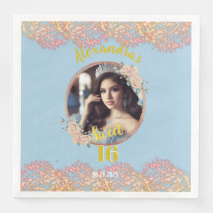 Sprookjesprinses Glitter Sweet Sixteen Servet
