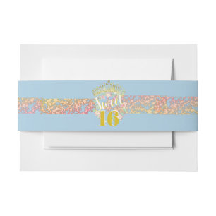 Sprookjesprinses Glitter Sweet Sixteen Uitnodigingen Wikkel