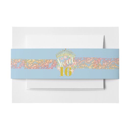 Sprookjesprinses Glitter Sweet Sixteen Uitnodigingen Wikkel (Voorkant Voorbeeld)