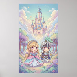 Sprookjesprinses Knight Magic Castle Forest Poster