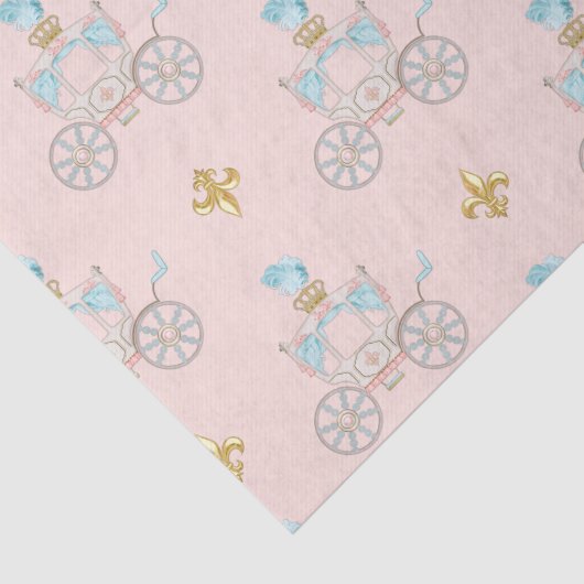 Sprookjesprinses koets roze goud aqua tissuepapier (Detail)