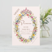 Sprookjesprinses Kroon Roze & Gouden Verjaardag Kaart (Staand voorkant)