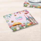 Sprookjesprinses Meisjes Verjaardag Fairycore Kartonnen Onderzetters (Schuin)