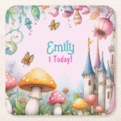 Sprookjesprinses Meisjes Verjaardag Fairycore Kartonnen Onderzetters (Voorkant)