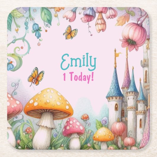Sprookjesprinses Meisjes Verjaardag Fairycore Kartonnen Onderzetters (Voorkant)
