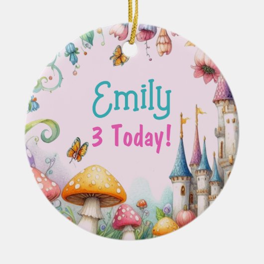 Sprookjesprinses Meisjes Verjaardag Fairycore Keramisch Ornament (Voorkant)