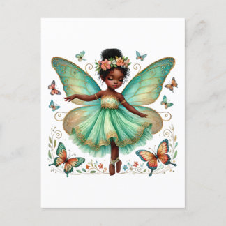 Sprookjesprinses met vlinders briefkaart