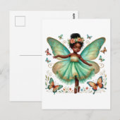 Sprookjesprinses met vlinders briefkaart (Voorkant / Achterkant)