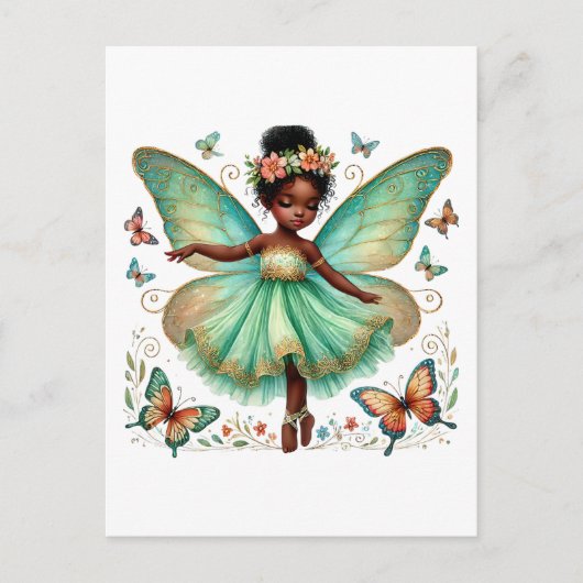 Sprookjesprinses met vlinders briefkaart (Voorkant)