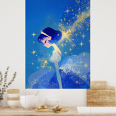 Sprookjesprinses Minimaal Stijl Print  (Keuken)