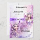 Sprookjesprinses mythische paarse sprookjesthema kaart (Voorkant)