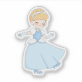 Sprookjesprinses Pastel Jurk Vinyl Sticker (Voorkant)