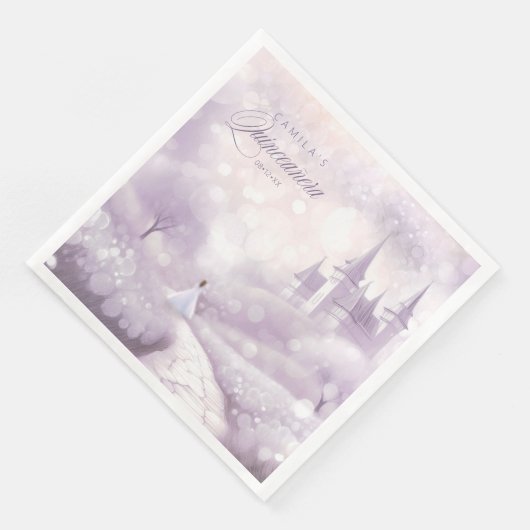 Sprookjesprinses Quinceanera Lavendel ID1030 Servet (Hoek)