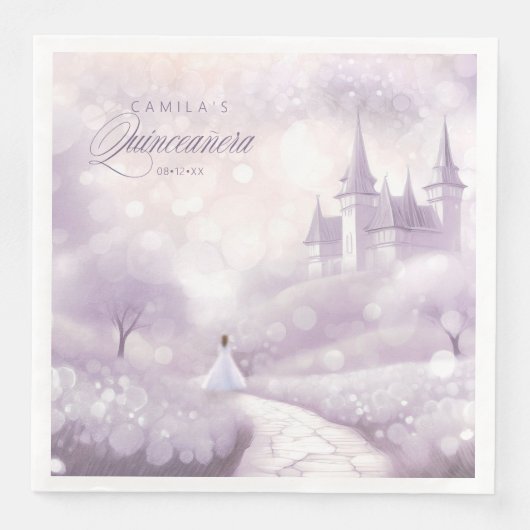 Sprookjesprinses Quinceanera Lavendel ID1030 Servet (Voorkant)