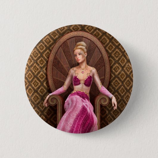 Sprookjesprinses Ronde Button 5,7 Cm (Voorkant)
