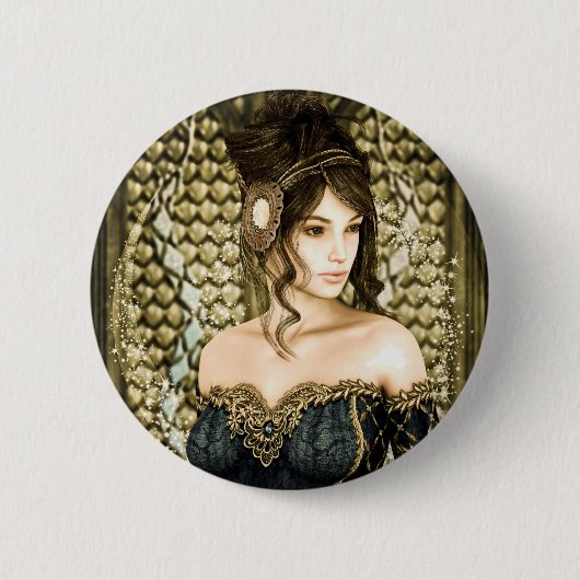 Sprookjesprinses Ronde Button 5,7 Cm (Voorkant)