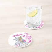 Sprookjesprinses Roze Harten Mode-illustratie Gl Zandsteen Onderzetter (Zijkant)