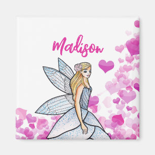 Sprookjesprinses Roze Harten Mode-illustratie Magneet