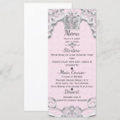 Sprookjesprinses Roze Vintage Sprookje Menu (Voorkant / Achterkant)