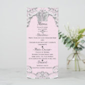 Sprookjesprinses Roze Vintage Sprookje Menu (Staand voorkant)