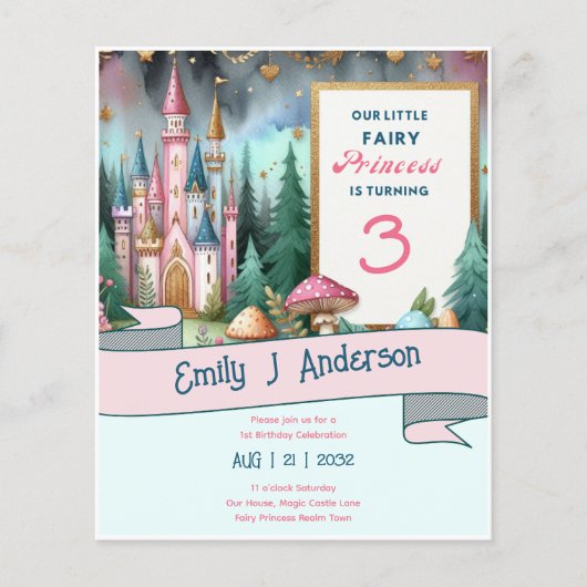 Sprookjesprinses Verjaardag ELKE leeftijd Fairycor (Voorkant)