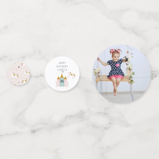 sprookjesprinses | Verjaardag gepersonaliseerde ta Confetti (Voorkanten)
