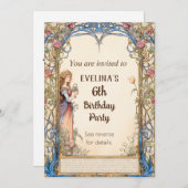 Sprookjesprinses Verjaardag Uitnodigen Save The Date (Voorkant / Achterkant)