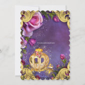 Sprookjesprinses verjaardagsfeestje kaart (Achterkant)