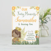 Sprookjesprinses verjaardagsuitnodigingskaart (Staand voorkant)