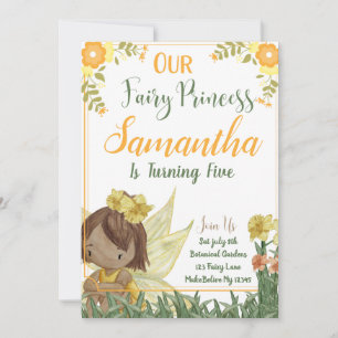 Sprookjesprinses verjaardagsuitnodigingskaart