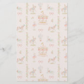 Sprookjesprinsessen draaimolen babyshower bingo flyer (Achterkant)