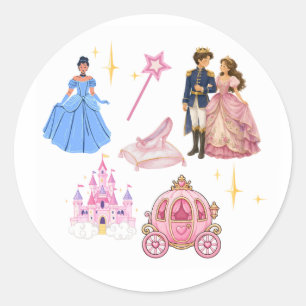 Sprookjesprinsesstickers voor kinderen, Magische C Ronde Sticker