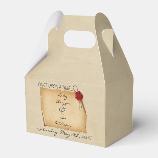 Sprookjesrol met waszegel uit de Middeleeuwen Bedankdoosjes (Achterkant)