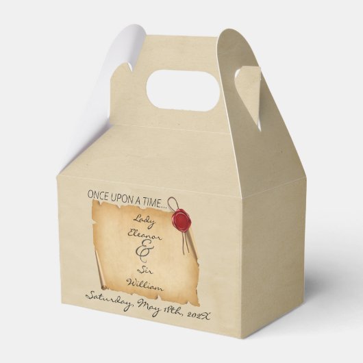 Sprookjesrol met waszegel uit de Middeleeuwen  Bedankdoosjes (Voorkant Zijde)