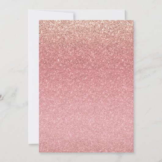 Sprookjesroze Glitter Sweet 16 Feest Uitnodigingen (Achterkant)